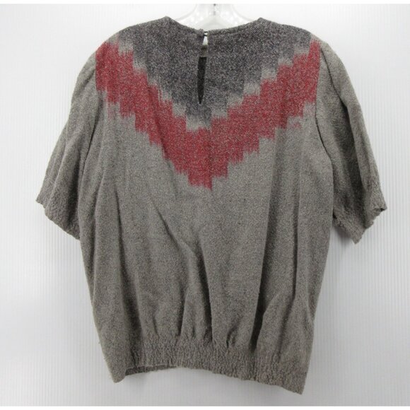 Ikat Sweater Medium Pullover Geometric Artsy Cutout Back Aztec * - Picture 8 of 11
